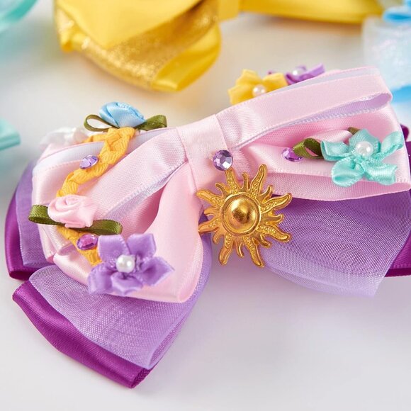 Princess Hair Bow Clips 4 Inch Kids Girls Party Gift Set Multi-colored - Picture 5 of 7